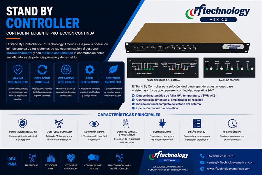 Standby Controller para continuidad operativa en sistemas RF